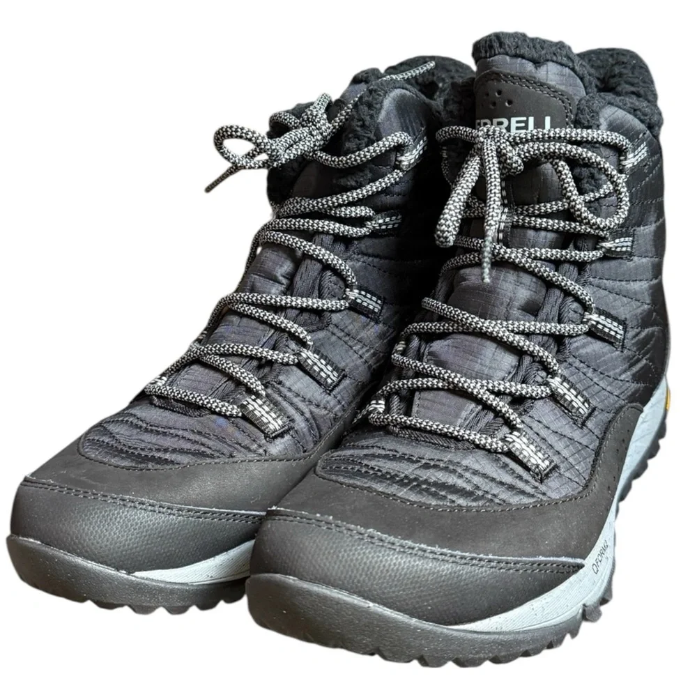 Merrell Thermo Kiruna Mid Waterproof Boots Black Vibram Sz 7.5 - Picture 4 of 11